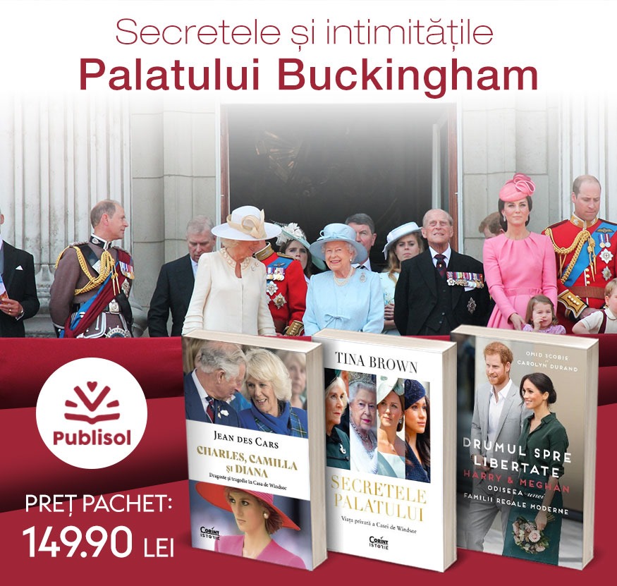 Imaginea de prezentare a pachetului de 3 carti "Secretele si intimitatile Palatului Buckingham"